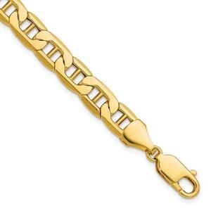 14k Gold Anchor Chain Bracelet, 9 inches long